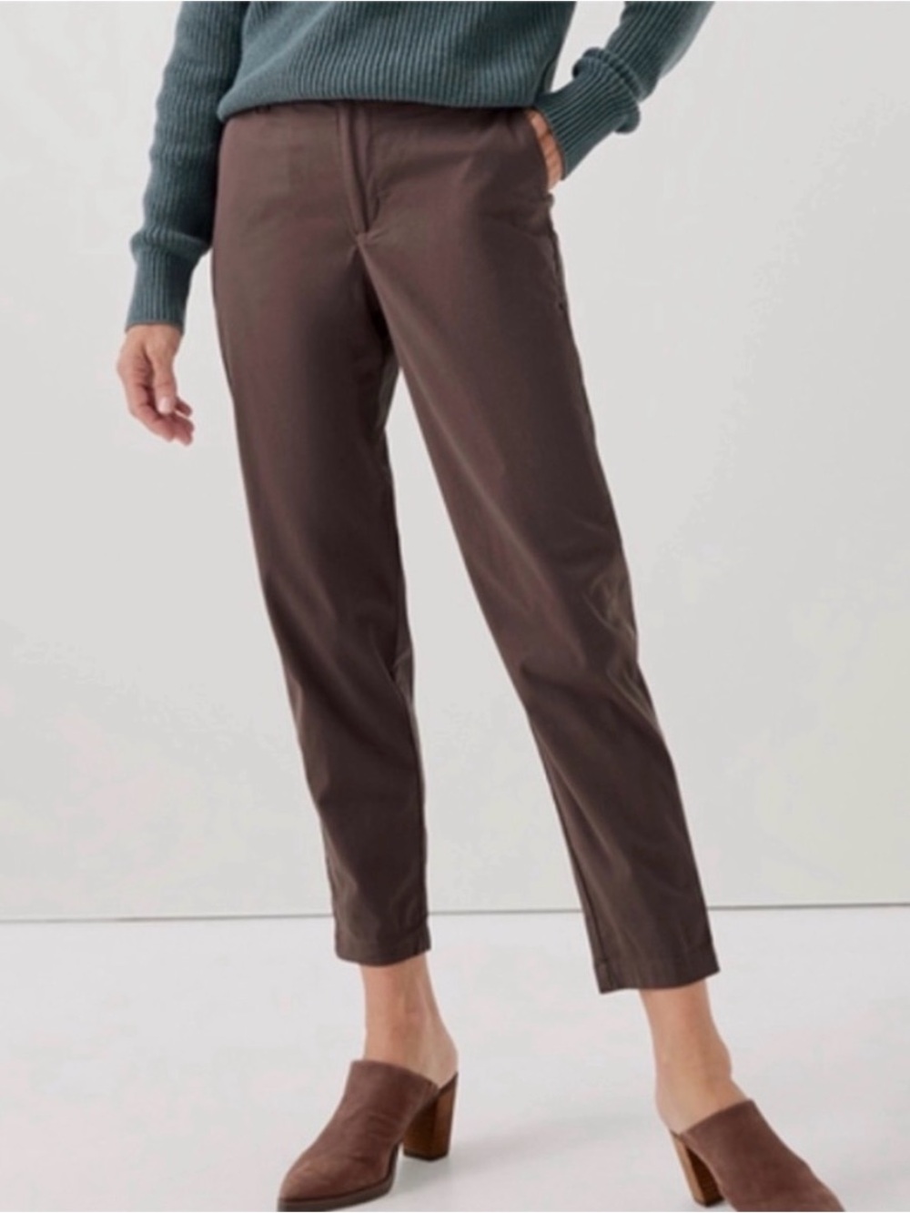 Pact Carob Brown Boulevard Brushed Twill Chino Size XS